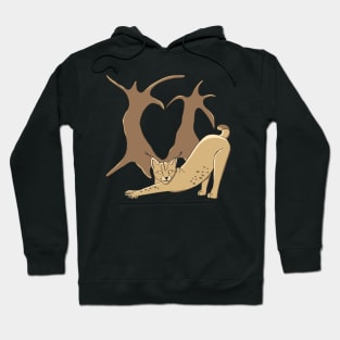 Lovely woodland lynxes on light foliage Hoodie